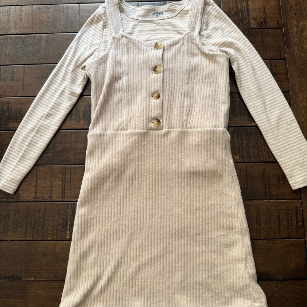 OshKosh B'gosh Cream Striped Kids Dress